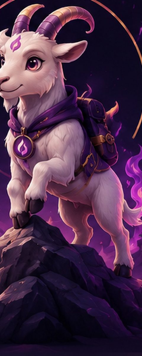 Goat escalando uma montanha, símbolo da constância